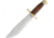 Marbles Bowie Stacked Leather Knife, 16.25in Overall, 10.5in Satin SS Clip Point Blade, Stacked Leather Handle, Brass Guard, Brown Leather Sheath, MR555/ SM1018