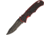 MARSER Kampfer 9 Linerlock Black/Red Folding Knife,4in,Partially Serrated,Black MRSKA9