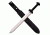 Master Cutlery Fixed Blade, 24in, Stainless Steel Blade, Black Nylon Fiber Handle SW-1276