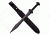 Master Cutlery Fixed Blade, 24in, Stainless Steel Blade, Black Nylon Fiber Handle SW-1277