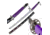 Master Cutlery Fixed Blade, 41in, Carbon Steel Blade, Purple Cord Wrapped Handle DH-007PB