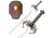 Master Cutlery Fixed Blade, 41in, Stainless Steel Blade, Steel Wire Wrapped Cast Metal Handle HK-356