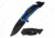 Master USA MU-A056BL Spring Assisted Knife, 3.1in, 3CR13 Stainless Steel, Spear Point, Black Blade, Injection Molded Handle, Blue/Black, MU-A056BL