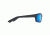 Maui Jim Kanaio Coast Polarized Wrap  Sunglasses,Matte Translucent Blue Black w/ Stripe,Blue Hawaii Lens B766-08C