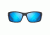 Maui Jim Kanaio Coast Polarized Wrap  Sunglasses,Matte Translucent Blue Black w/ Stripe,Blue Hawaii Lens B766-08C