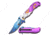 MC Masters Collection Folding Blade, 3.8in, Stainless Steel Blade, Silver Mermaid With Purple Tail On Aluminum Handle MC-A013PE