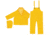 MCR Safety Classic Plus Series 3 Piece Waterproof Rain Suit, .35mm PVC/Poly, Corduroy Collar, Detachable Hood and Bib Pants, Yellow, M, 2403M