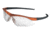 MCR Safety DL1 Series Safety Glasses, UV-AF Anti-Fog Coating, Soft TPR Nose Piece, Clear/Nuclear Orange Frame, One Size, DL210AF