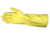MCR Safety Extra Long Flock Lined Rubber Latex Gloves, 18 mil Thickness, 15in Length, Industry Standard Grade, Yellow, Large, 5255L