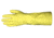 MCR Safety Extra Long Flock Lined Rubber Latex Gloves, 18 mil Thickness, 15in Length, Industry Standard Grade, Yellow, Large, 5255L