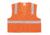 MCR Safety Hi Vis Reflective Safety Vest, ANSI Type R Class 2, Mesh Back with Solid Front, Zipper Front, 2in Silver Stripes, Fluorescent Orange, L, CL2OCL