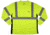MCR Safety LSTSCL3MLX4 Hi Vis Safety Work T-Shirts, Soft Poly Birdseye Mesh, Long Sleeve and Tagless Design, ANSI 107 Type R Class 3, Lime, 4X, LSTSCL3MLX4