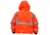 MCR Safety Luminator 2-in-1 Bomber Jacket with Removable Zip Out Fleece Liner, PU/Cotton Poly,ANSI Class 3, Attached Hide-Away Hood, Fluorescent Orange, L, BP2CL3OL
