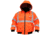 MCR Safety Luminator 2-in-1 Bomber Jacket with Removable Zip Out Fleece Liner, PU/Cotton Poly,ANSI Class 3, Attached Hide-Away Hood, Fluorescent Orange, L, BP2CL3OL