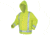MCR Safety Luminator Hi Vis Lightweight Rain Jacket, Poly/PU, Attached Drawstring Hood, ANSI 107 Type R Class 3, Fluorescent Lime, L, 500RJHL