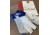 MCR Safety Mustang Leather Welding Work Gloves, Premium Top Grain Goatskin Leather, 4in Split Cowskin Leather Cuff, White Gray and Blue, Small, 4853S