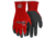 MCR Safety Ninja Flex Work Gloves, 15 Gauge Nylon Shell, Latex Coated Palm and Fingertips, Gray/Red, Medium, N9680M
