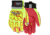 MCR Safety Predator Impact Mechanics Hi-Visibility Leather Palm Work Gloves, Lime/Red, Large, PD4903L