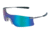 MCR Safety Rubicon T4 Series Safety Glasses with Lens Curved Frameless Lens Design, Emerald Mirror, One Size, T411G