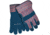 MCR Safety Split Leather Palm Work Gloves, C Grade Shoulder Leather with 2.5in Rubberized Safety Cuff, Blue, Large, 1455B