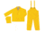 MCR Safety Stowaway Series 3 Piece Waterproof Rain Suit, .25mm PVC/PVC, Rain Jacket, Detachable Hood and Bib Pants, Yellow, 5X, 1003X5