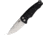 Medford Auto Smooth Criminal Button Automatic Folding Knife, 3in, S35VN Stainless, Tumbled Finish, Drop Point Blade, Black Anodized Aluminum Handle, MDA39STQ42AB
