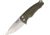 Medford Smooth Criminal Button Lock Folding Knife, 3in Tumbled Finish S35Vn SS Blade, Green Anodized Aluminum Handle, Pocket Clip, MK039ST-40AG