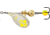 Mepps Aglia-e In-Line Spinner, 1/12 oz, Treble Hook w/Egg Silver-Hot Chartreuse, BE0 SHC