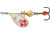 Mepps Aglia-e In-Line Spinner, 1/12 oz, Treble Hook w/Egg Silver &amp; Red, BE0 SR