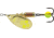Mepps Aglia-e In-Line Spinner, 2 1/2in, 1/4 oz, Treble Hook w/Egg, Gold Hot Chartreuse, BE3 GHC