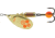 Mepps Aglia-e In-Line Spinner, 2 1/2in, 1/4 oz, Treble Hook w/Egg, Gold Hot Orange, BE3 GHO