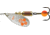 Mepps Aglia-e In-Line Spinner, 2 1/2in, 1/4 oz, Treble Hook w/Egg, Silver-Hot Orange, BE3 SHO