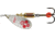 Mepps Aglia-e In-Line Spinner, 2 1/2in, 1/4 oz, Treble Hook w/Egg, Silver &amp; Red, BE3 SR