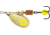 Mepps Aglia-e In-Line Spinner, 2 1/4in, 1/6 oz, Treble Hook w/Egg, Gold Hot Chartreuse, BE2 GHC