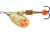 Mepps Aglia-e In-Line Spinner, 2 1/4in, 1/6 oz, Treble Hook w/Egg, Gold Hot Orange, BE2 GHO