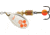 Mepps Aglia-e In-Line Spinner, 2 1/4in, 1/6 oz, Treble Hook w/Egg, Silver-Hot Orange, BE2 SHO
