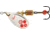 Mepps Aglia-e In-Line Spinner, 2 1/4in, 1/6 oz, Treble Hook w/Egg, Silver &amp; Red, BE2 SR