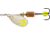 Mepps Aglia-e In-Line Spinner, 2in, 1/8 oz, Treble Hook w/Egg, Silver-Hot Chartreuse, BE1 SHC