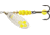 Mepps Aglia-e In-Line Spinner, 3 1/4in, 1/2 oz, Treble Hook w/Egg, Silver-Hot Chartreuse, BE5 SHC