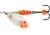 Mepps Aglia-e In-Line Spinner, 3 1/4in, 1/2 oz, Treble Hook w/Egg, Silver-Hot Orange, BE5 SHO