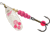 Mepps Aglia-e In-Line Spinner, 3 1/4in, 1/2 oz, Treble Hook w/Egg, Silver-Hot Pink, BE5 SHP