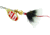 Mepps Aglia In-Line Spinner, 1/12 oz, Dressed Treble Hook, Gold/Red/White Blade/Gray Tail, B0ST G/RW-G