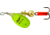 Mepps Aglia In-Line Spinner 1/12 oz, Plain Treble Hook Chartreuse &amp; Platinum Blade, B0 CHP