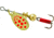 Mepps Aglia In-Line Spinner 1/12 oz, Plain Treble Hook, Gold &amp; Red Dot Blade, B0 GRD