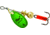 Mepps Aglia In-Line Spinner 1/12 oz, Plain Treble Hook, Green &amp; Platinum Blade, B0 GRP