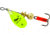 Mepps Aglia In-Line Spinner 1/12 oz, Plain Treble Hook, Hot Chartreuse Blade, B0 HC