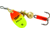 Mepps Aglia In-Line Spinner 1/12 oz, Plain Treble Hook, Hot Orange &amp; Chartreuse Blade, B0 HOC