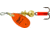 Mepps Aglia In-Line Spinner 1/12 oz, Plain Treble Hook, Orange &amp; Platinum Blade, B0 OP