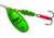 Mepps Aglia In-Line Spinner 1/2 oz, Plain Treble Hook, Green &amp; Platinum Blade, B5 GRP