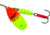 Mepps Aglia In-Line Spinner 1/2 oz, Plain Treble Hook, Hot Orange &amp; Chartreuse Blade, B5 HOC
